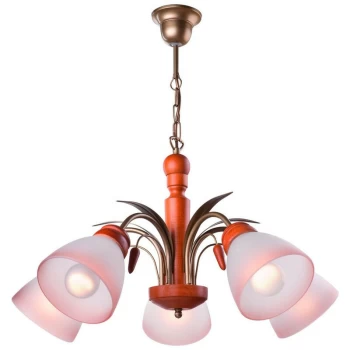 Lamkur Lighting - Tulipan Multi Arm Pendant Ceiling Light Alder, 5x E27