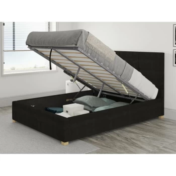 Caine Ottoman Upholstered Bed, Kimiyo Linen, Charcoal - Ottoman Bed Size Superking (180x200)