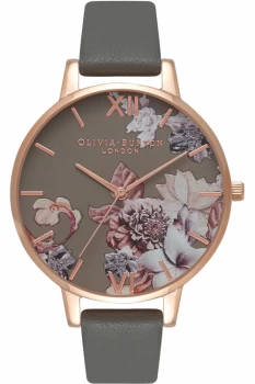 Ladies Olivia Burton Marble Florals Dark Grey & Rose Gold Watch OB16CS08