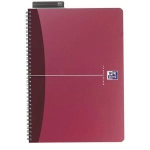 Oxford Office A5 Notebook Metallic Polypropylene Cover Wirebound 180 Pages 90gsm Red Pack of 5