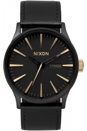 Mens Nixon The Sentry Leather Watch A105-1041