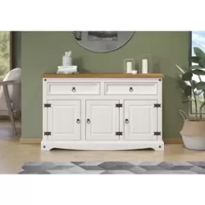 Corona White - Sideboard 2 Drawers 3 Doors Pine White Painted Finish Living Room Home Furniture