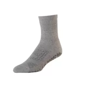 Base 33 Mens Gripped Crew Socks (M) (Grey)