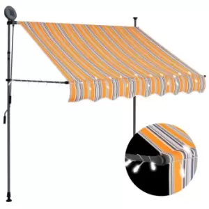 Vidaxl Manual Retractable Awning With LED 100cm Yellow And Blue
