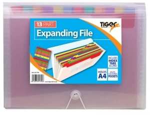 Tiger A4 13 Part Rainbow Expanding File