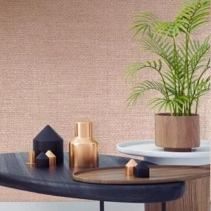 Boutique Rose Gold Lux Weave Wallpaper - One size