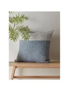 Cox & Cox Soft Wool Cushion - Blue/Grey