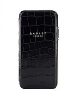 Radley Black Croc Folio Case iPhone X/Xs With Card Slot