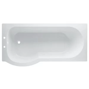 Cooke Lewis Adelphi LH Acrylic P shaped Shower Bath L1675mm W850mm