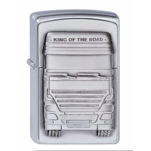 Zippo Unisex Adult Truckers King Of The Road Emblem Windproof Lighter Chrome