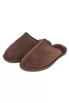 Eastern Counties Leather Unisex Adults Sheepskin Lined Mule Slippers (9 UK) (Chocolate)