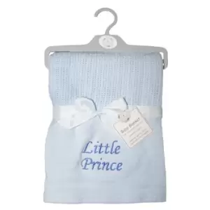 Snuggle Baby Boys Prince Cellular Embroidered Blanket (One Size) (Sky Blue)