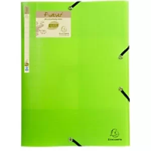 Exacompta 3 Flap Folder 551573E A4 Green Polypropylene 24 x 32cm Pack of 15