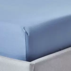 Air Force Blue Egptian Cotton Fitted Sheet 1000 Thread Count, Small Double - Air force blue - Air force blue - Homescapes