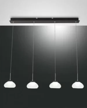 Arabella LED Straight Bar Pendant Ceiling Light White Glass
