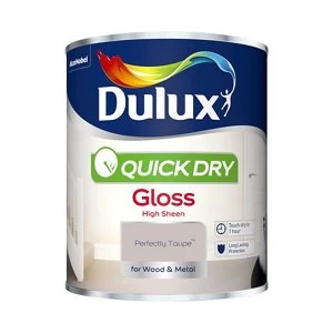 Dulux Quick Dry Perfectly Taupe Gloss High Sheen Paint 750ml