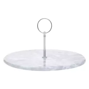 Interiors by PH Marble Cake Stand With Silver Handle - Grey