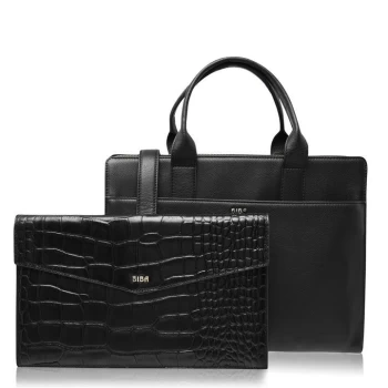 Biba Crocodile Handbag - Black