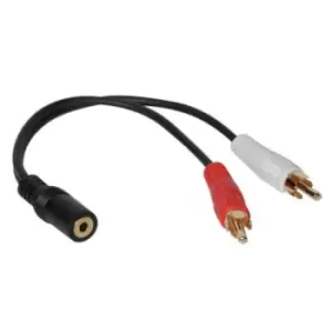 C2G, .15m Value Series One 3.5mm Stereo Female To Two RCA Stereo Male Y-Cable