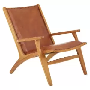 Olivia's Kate Leaned Occasional Chair Leather Brown