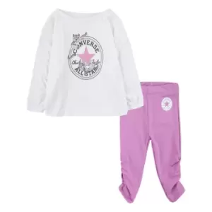 Converse Top And Leggings Set Baby Girls - Pink