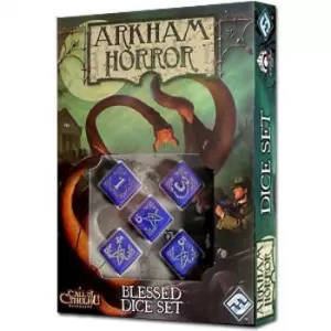 Arkham Horror Blessed Dice Set Blue & White Board Game