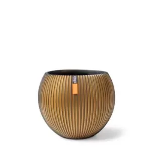 Capi Europe Vase Ball Groove 18X15Cm Black Gold Planter Pot