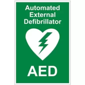 AED Automated External Defibrillator Sign Green 20X30CM