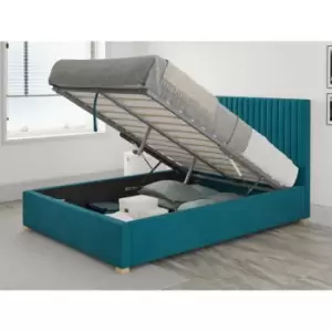 Grant Ottoman Upholstered Bed, Plush Velvet, Teal - Ottoman Bed Size Small Double (120x190)