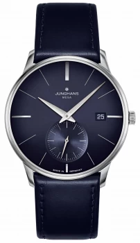 Junghans Meister MEGA Small Second Blue Leather Strap Watch