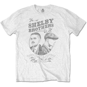 Peaky Blinders - Shelby Brothers Circle Faces Mens Medium T-Shirt - White