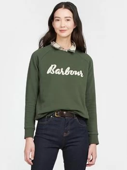 Barbour Barbour Otterburn Embroidered Logo Sweat - Green, Size 8, Women