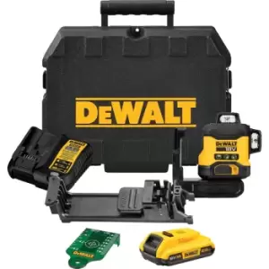 DEWALT - DCLE34031D1-GB 18V xr 3x 360° Compact Green Laser Kit with 1x 2.0Ah Battery