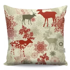 A12944 Multicolor Cushion Snowflake & Deer
