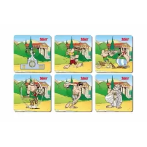 Asterix Olympic Games Coasters Cork, Multicoloured 3 x 9 x 9cm Pack of 6