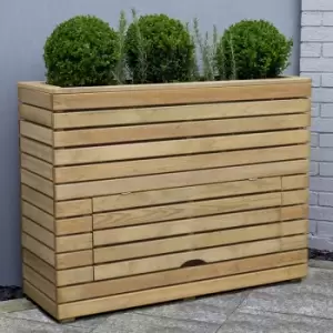 3a 11 x 1a 4 Forest Linear Tall Wooden Garden Planter with Storage (1.2m x 0.4m)
