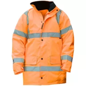 Warrior Mens Nevada High Visibility Safety Jacket (M) (Fluorescent Orange) - Fluorescent Orange