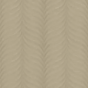 Grandeco Boutique Collection Organic Feather Gold Embossed Wallpaper - wilko