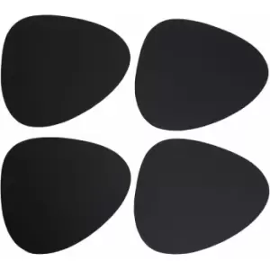Placemats Black Pebble Place mats Mat Leather Table Mats Set Of 4 w40 x d36 x h1cm - Premier Housewares