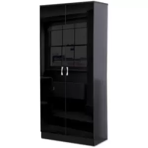 Chilton 2 Door Wardrobe - Black Gloss - Black