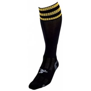 PT 3 Stripe Pro Football Socks Boys Black/Gold