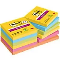 Post-it Super Sticky Notes 654-SSCARN 76 x 76mm 90 Sheets Per Pad Blue, Green, Orange, Pink, Yellow Square Plain Pack of 12