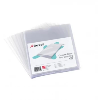 Rexel Nyrex Top Opening Card Holders Clear 152x102mm - 1 x Pack of 25 Card Holders