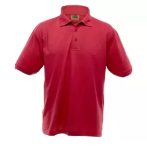 UCC 50/50 Mens Heavyweight Plain Pique Short Sleeve Polo Shirt (4XL) (Red)