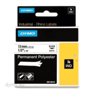 Dymo 18483 Black on White Label Tape 12mm x 5.5m