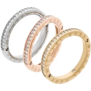 Ladies Michael Kors Multi colour gold Size L.5 Iconic Ring