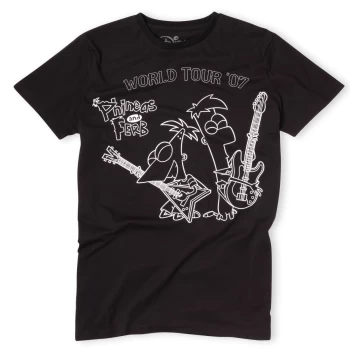 Cakeworthy Phineas And Ferb World Tour T-Shirt - XXXL