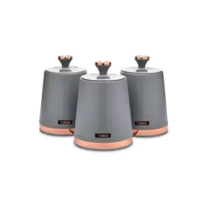 Cavaletto Set of 3 Canisters Grey - Tower