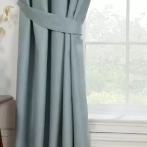 Sundour Eclipse Blackout Pencil Pleat Curtains Duck Egg Blue 90x90 Fully Lined Ready Made Curtain Pair - Blue
