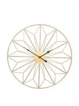 Pacific Lifestyle Champagne Gold Metal Wall Clock